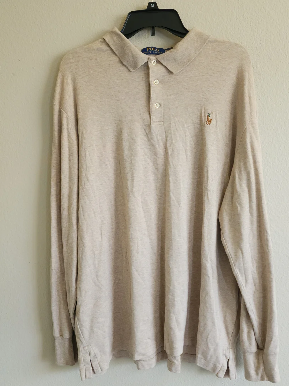 Polo by Ralph Lauren Long-Sleeve Polo Shirt - Light Beige